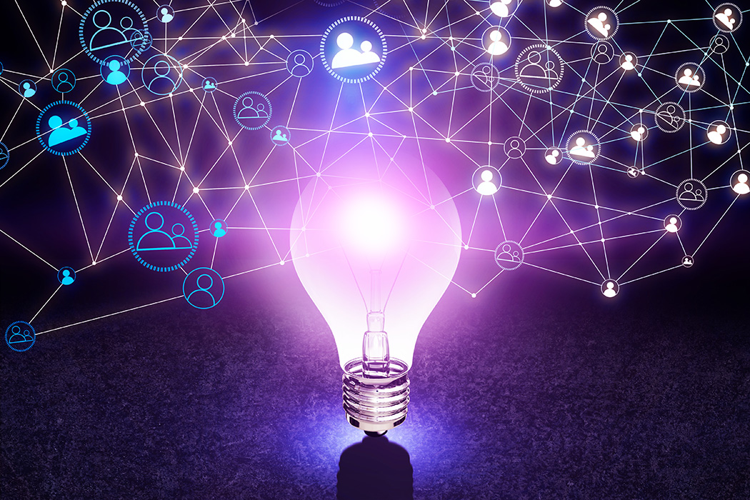 Purple abstract lightbulb