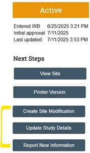Next steps dropdown