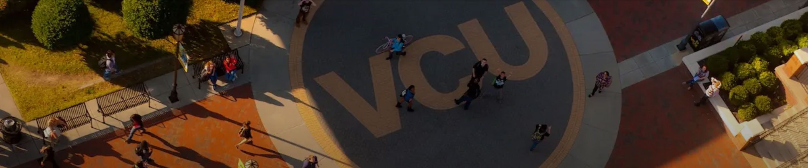VCU letters painted on ground